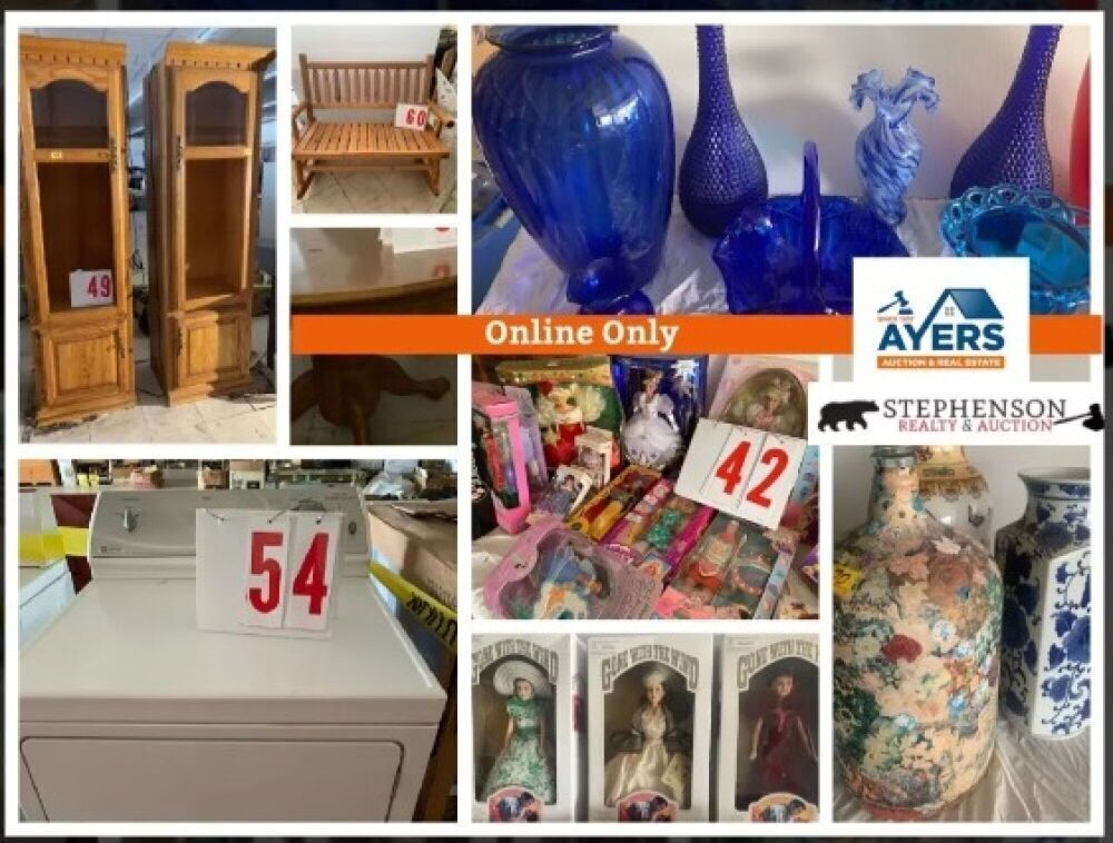 Personal Property Online Only Auction: Furniture, Collectible Dolls, Barbie Dolls, Decor and More