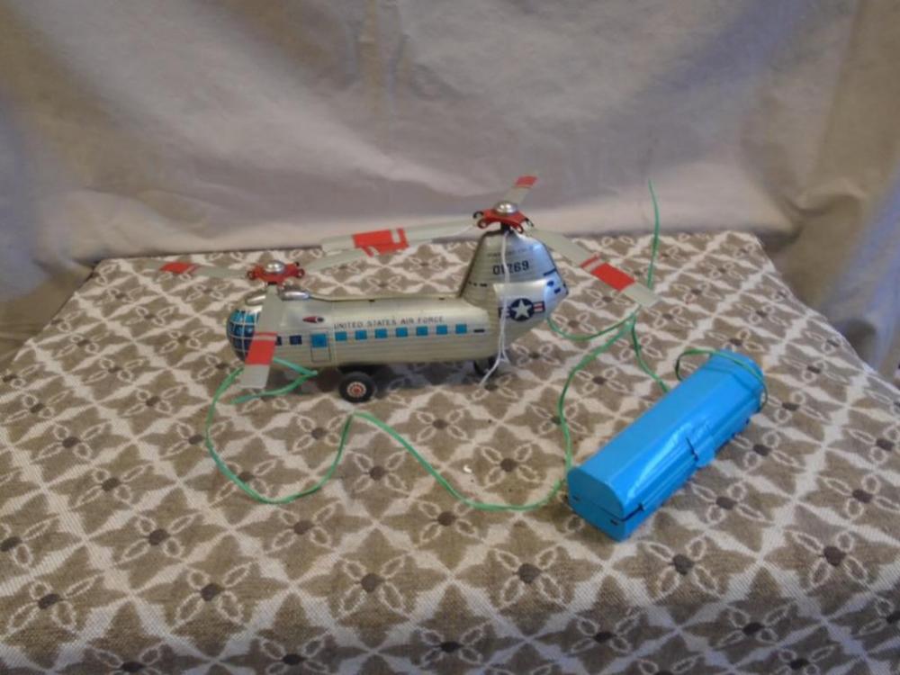 United States Air Force, Battery Tin Helicopter. Made in Japan