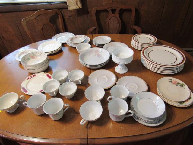 Mix and match dishes, plates, cups and saucers