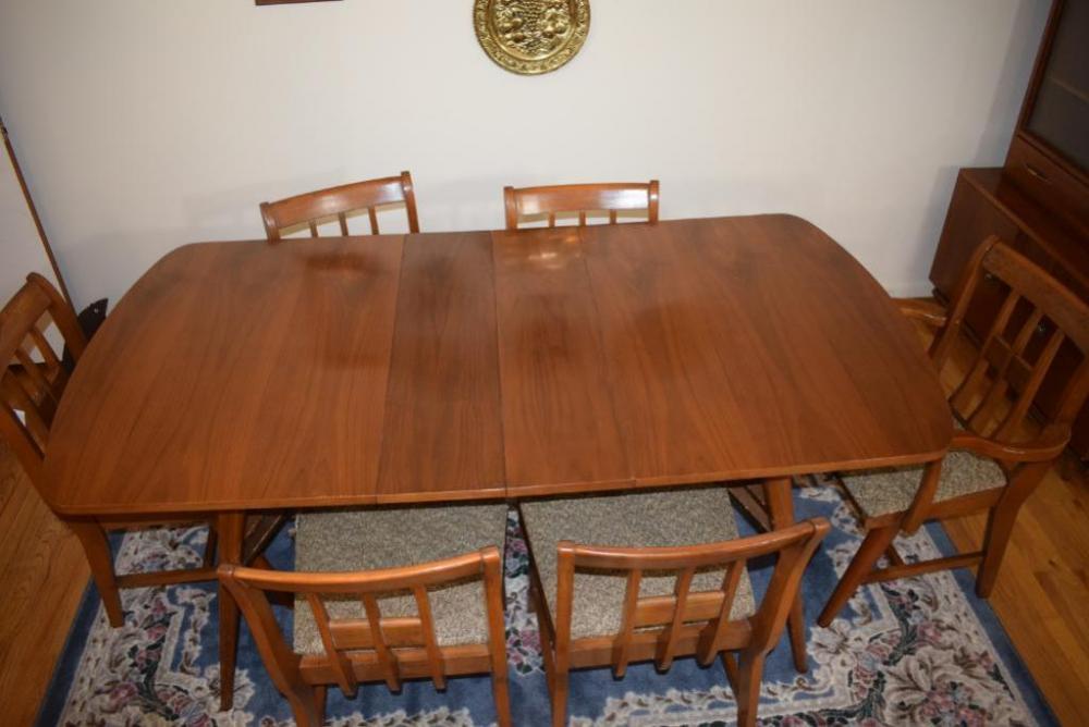 6' x 38" Wooden Table And 6 Chairs
