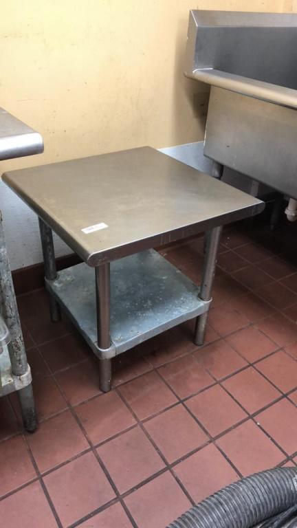 Small stainless steel table; 24" x 24" x 24"