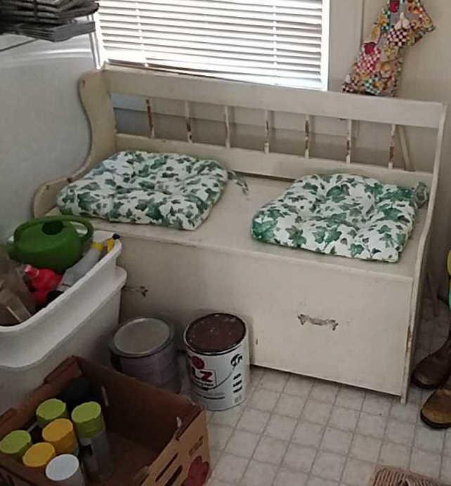 Storage bench & contents