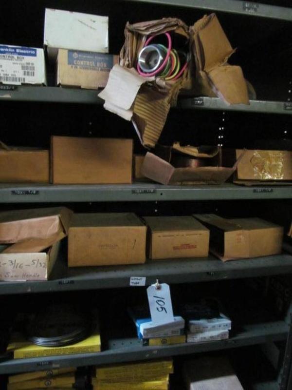 Shelf and contents; submersible pump, submersible motors,gears, music wire, etc.