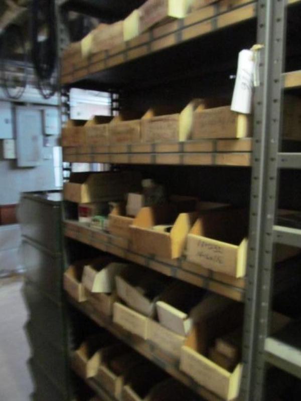 Shelf and contents; miscellaneous hardware to include screws and bolts