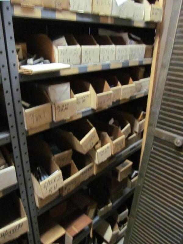 Shelf and contents; miscellaneous machine bolts, etc.
