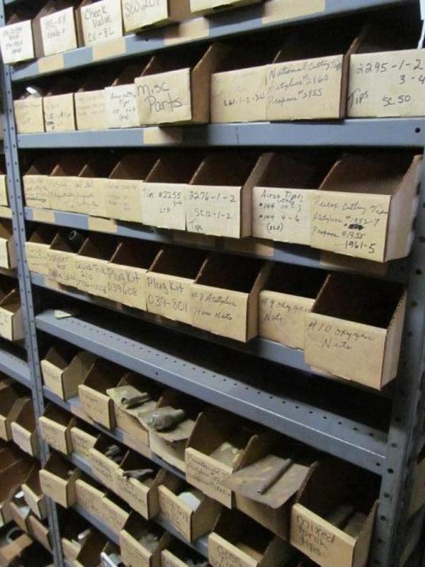 Shelf and contents; assorted welding supplies, etc.