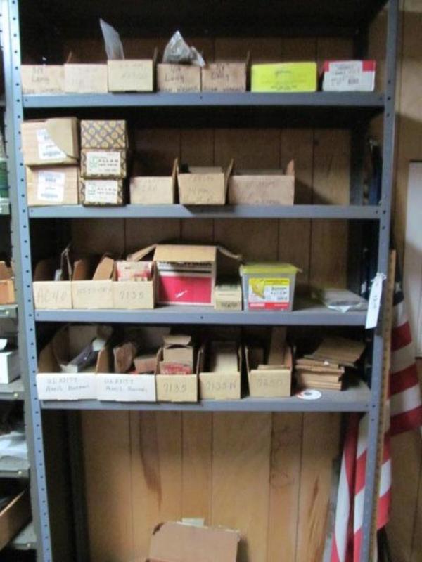Shelf and contents; assorted Allen wrenches, hex keys, Springs, etc.