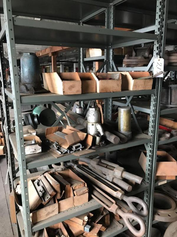 Shelf and contents; turn buckles, wheels, handles, other hardware