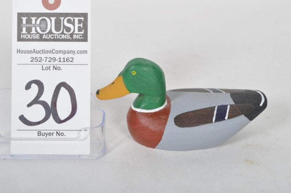 Eldon Willis miniature Mallard Drake (not signed). Roy H. Willis miniature Blackhead Drake; Signed. Plus, Roy H. Willis miniature Ruddy Duck Drake; Si