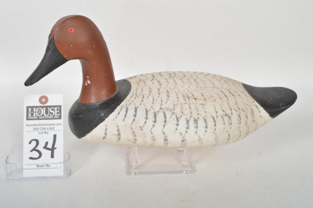 Dan Robinson, Ocracoke full size Canvasback Drake made in Upper Bay style, dated 1988. Signed by Dan Robinson.