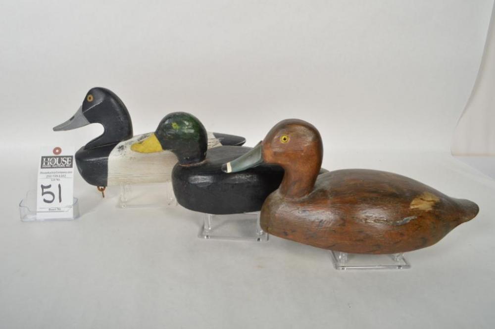 Redhead Hen; Blackduck Drake and Scaup Drake all three (3) have unknown makers.