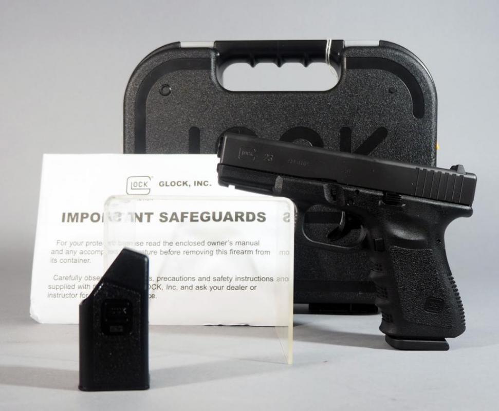 Glock 23 .40 Cal Pistol SN# BEDE685, With Speed Loader And Paperwork, In Hard Case image