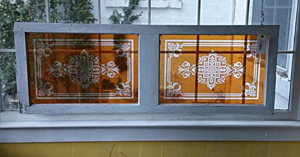 Hanging Glass Window Decor, approx. 57" x 20"