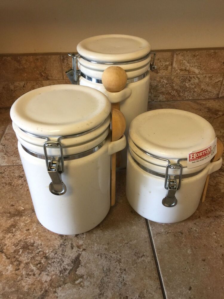 3 Canisters for Sugar/Flour/Coffee