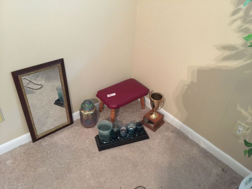 Trophy, Stool, Mirror, Candle Holders