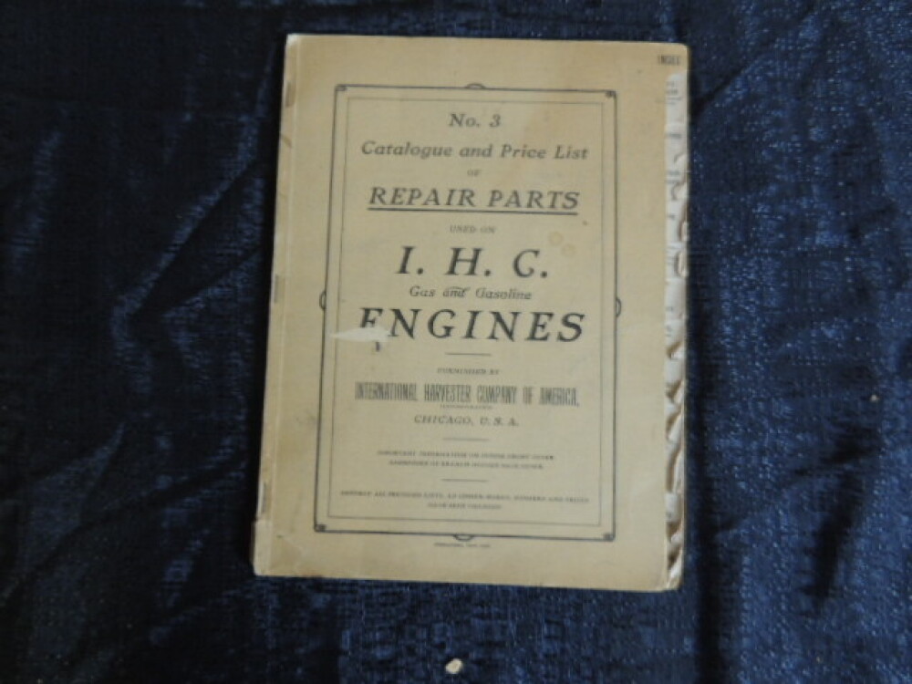 IHC Gas & Gasoline Engines Catalog & Price List Of Repair Parts