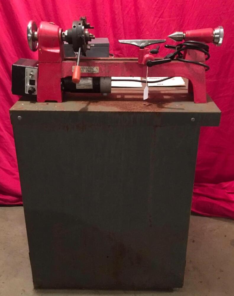 Carba-Tec 4SE Mini Lathe Model #CML 4SE with Accessories and Metal Cabinet