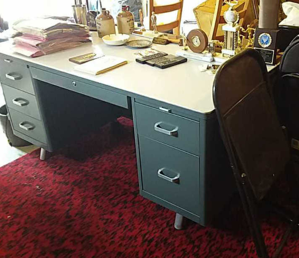 Metal Desk without contents, approx. 60" x 31"