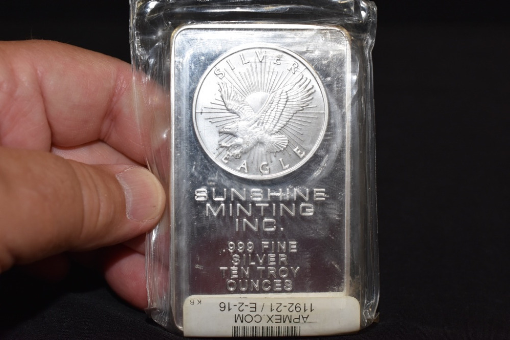 SUNSHINE MINTING 10 TROY OUNCE SILVER BAR