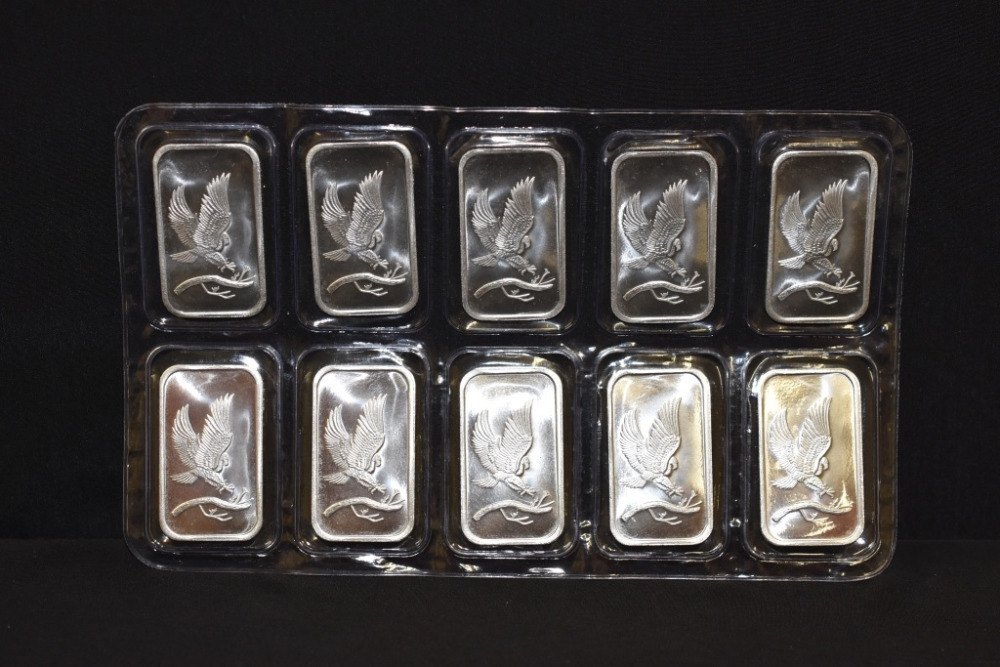 10 - 1 OUNCE SILVER BARS