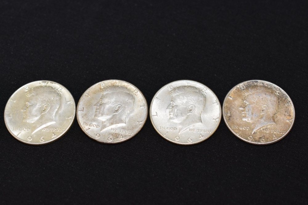 4 - 1964 KENNEDY HALF DOLLARS