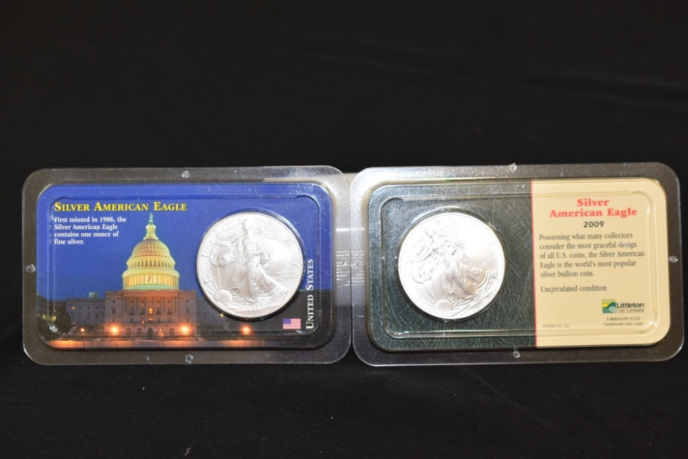 2 - SILVER AMERICAN EAGLES