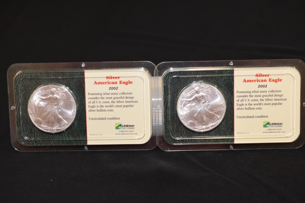 2 - SILVER AMERICAN EAGLES