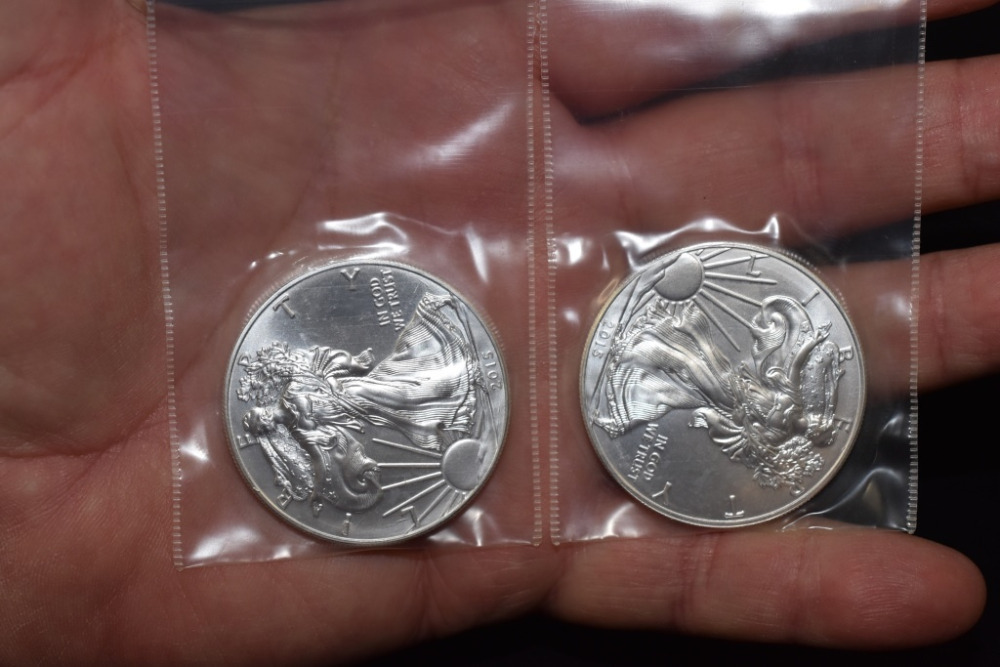 2 - SILVER AMERICAN EAGLES