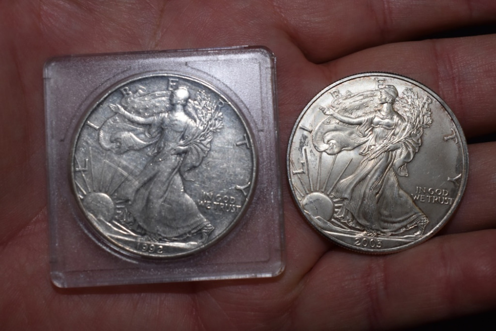 2 AMERICAN SILVER EAGLES