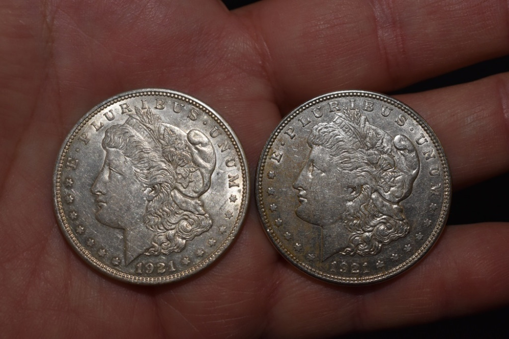 2 - 1921 MORGAN SILVER DOLLARS