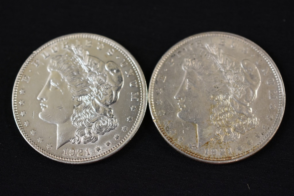 2 - 1921 MORGAN SILVER DOLLARS
