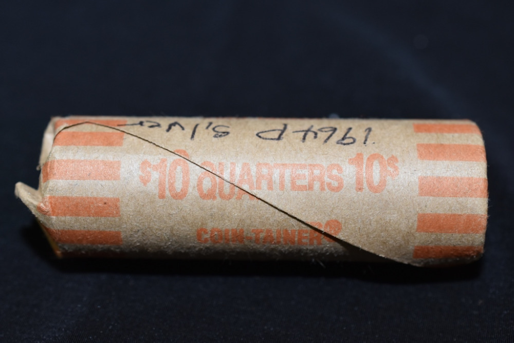 ROLL OF 1964-P WASHINGTON SILVER QUARTERS