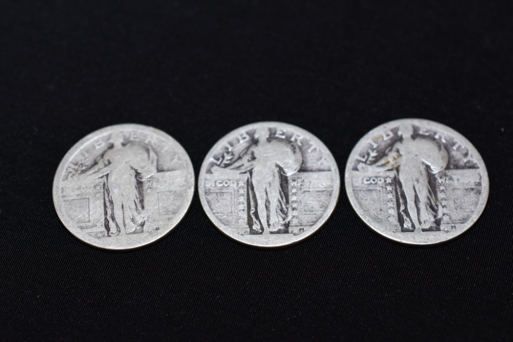 3 STANDING LIBERTY QUARTERS
