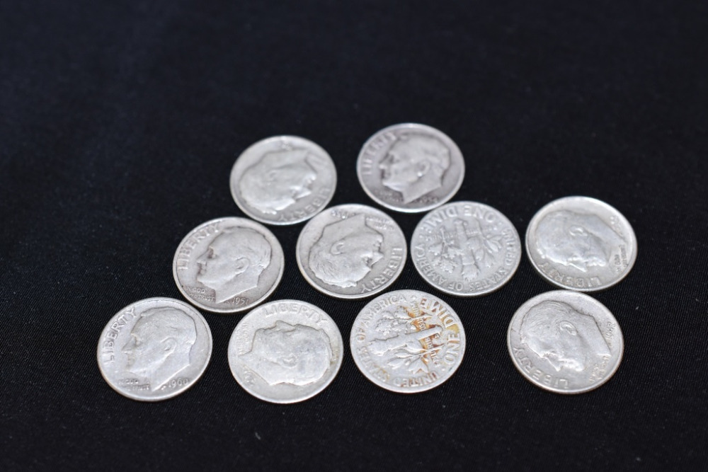 10 ROOSEVELT SILVER DIMES