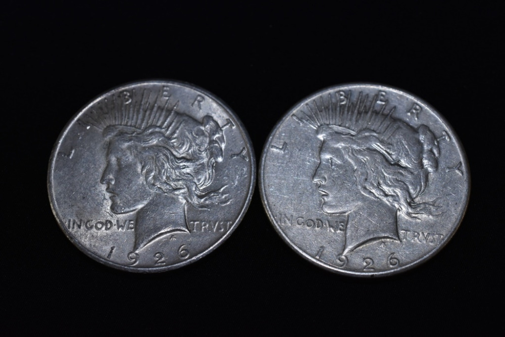 2 - 1926 SILVER PEACE DOLLARS