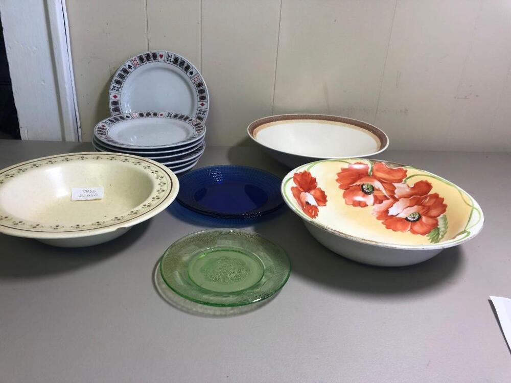 Assortment of Ceramic Dishes and Glass plates