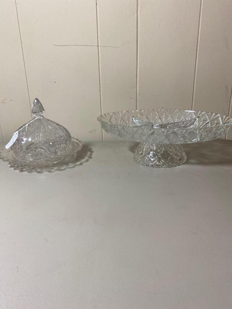 Crystal Cake Stand and Platter