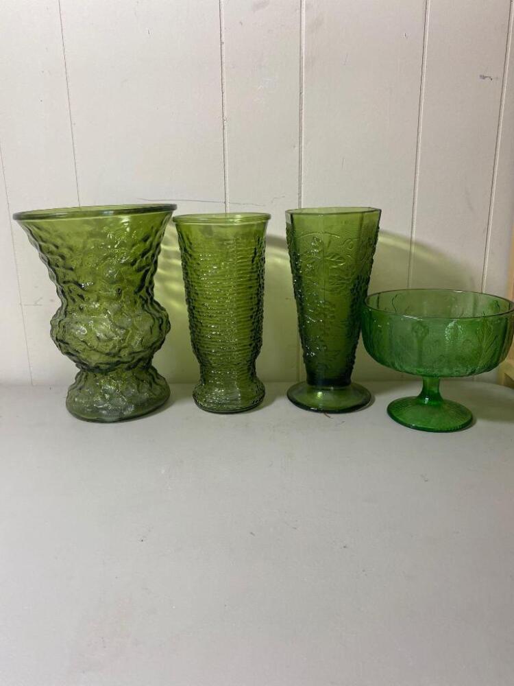 Assortment of Colored Glassware