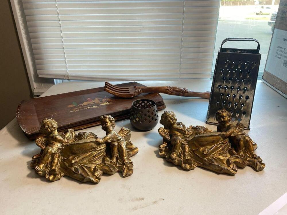 Assortment of Items including Cheese Grater, Platter, Etc.