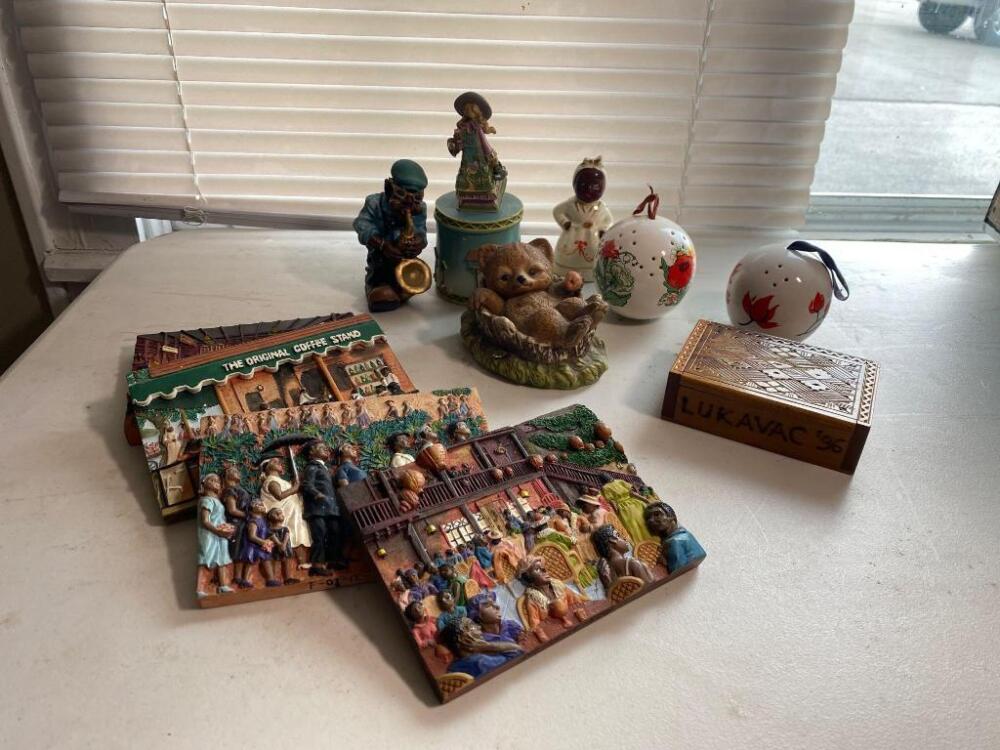 Assortment of Decorative Items, Salt Shakers, Figurines, Etc.