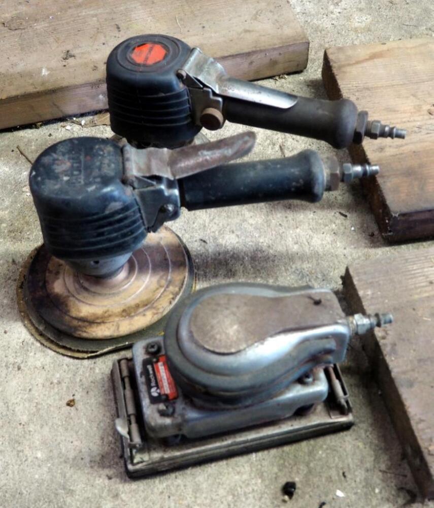 Craftsman And Rodac Pneumatic Sanders, And Rockwell Palm Sander Model 2206