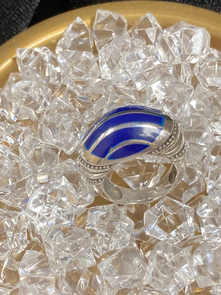 Sterling Sliver Ring with Lovely Blue Accent