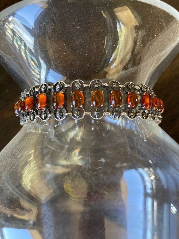 Sterling Silver Amber Bracelet