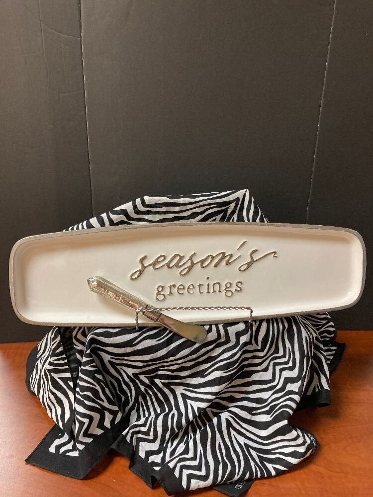 Season's Greetings Platter and Knife