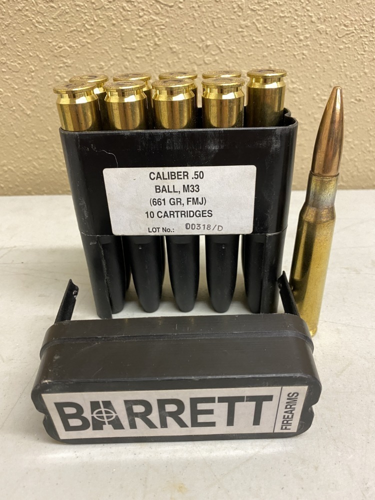 Barrett .50 BMG 661 grain FMJ - 10 factory loads