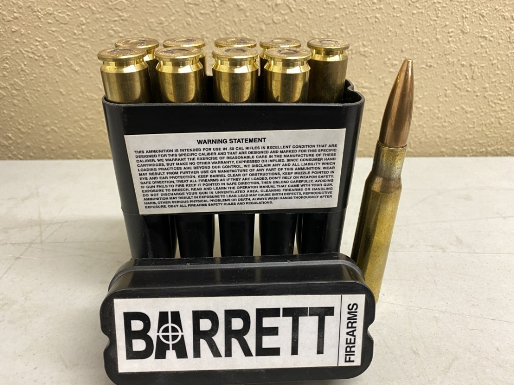 Barrett .50 BMG 661 grain FMJ - 10 factory loads