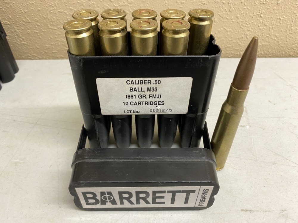 Barrett .50 BMG 661 grain FMJ - 10 reloads