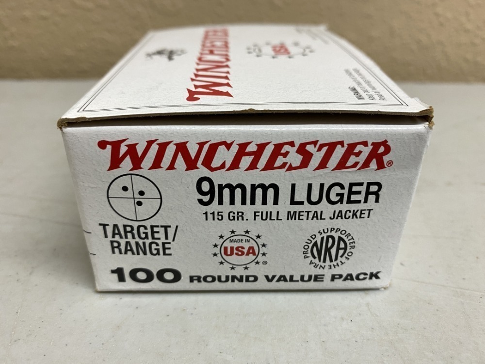 Winchester 9mm Luger 115 grain FMJ - 100 rounds