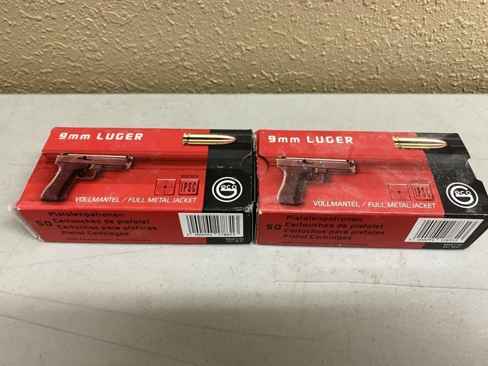 Geco 9mm Luger 115 grain FMJ - 100 rounds
