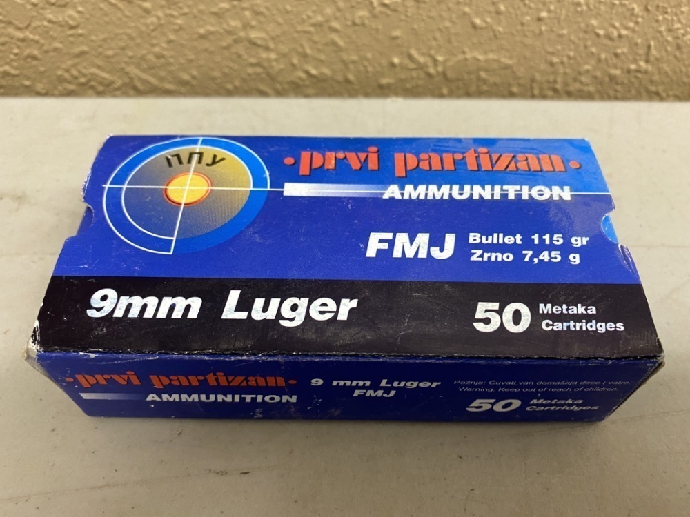9mm Luger 115 grain FMJ - 40 rounds